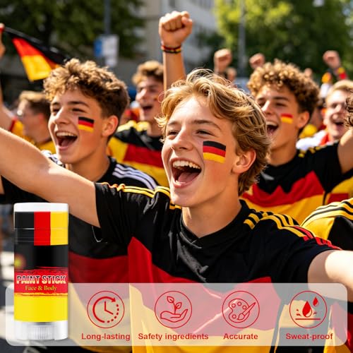 Germany Face Paint Stick - 3 Colors for Sports & Events - Variation 06-Germany