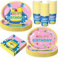 Vesici 150 Pcs Cartoon Teacher Birthday Party Supplies Set - Serves 50 - Birthday