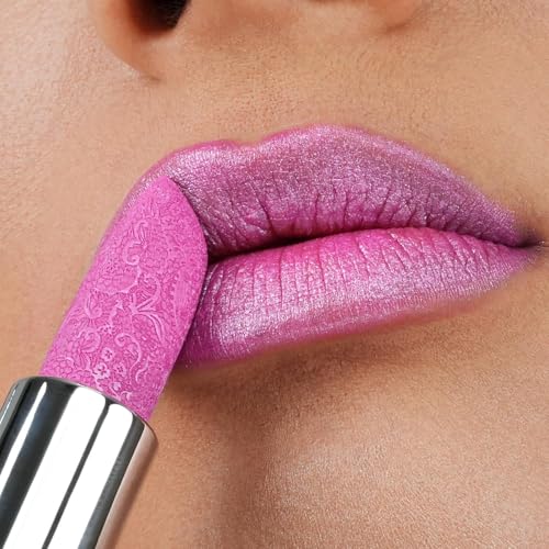 Anglicolor 2PC Lip Oil & Metallic Glitter Pink Lipstick - Gaia+15