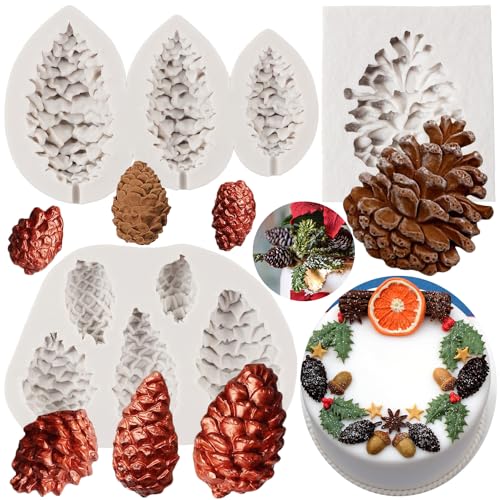 Silicone Pine Cone Cake Mold Set of 3 for Cake Decorating & Crafts