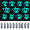 MaxLax EL Wire Ice Blue 9ft 10-Pack - Neon Light Wire with Noise Reduction