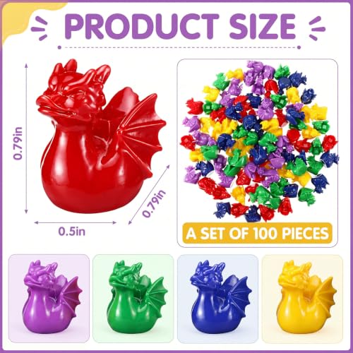 Mini Resin Dragon Duck Set - Unique Colorful Tiny Figurines Bulk 100 Pcs