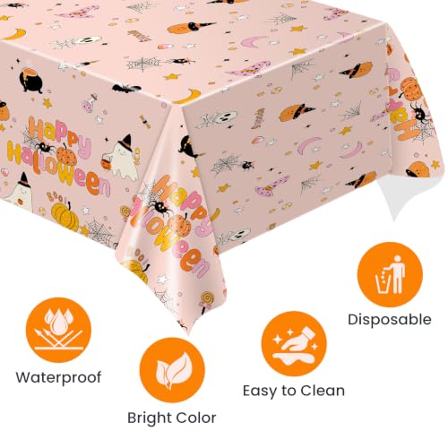 Pink Halloween Party Supplies Kit for Girls with Plates, Napkins, Decorations