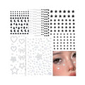 Face Gems Mermaid Jewels Temporary Tattoo Stickers - Black & White Style2