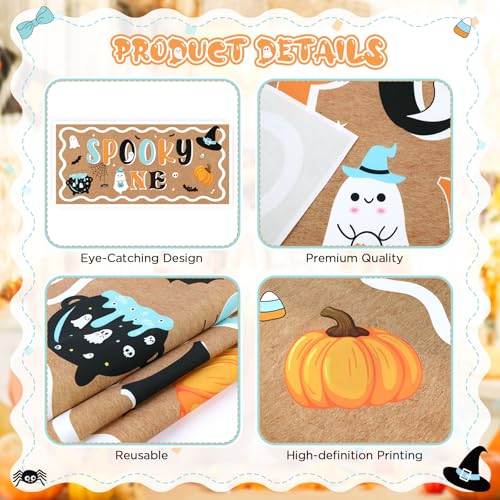 Halloween Spooky Backdrop Banner for Party Decorations 47x24 Inches