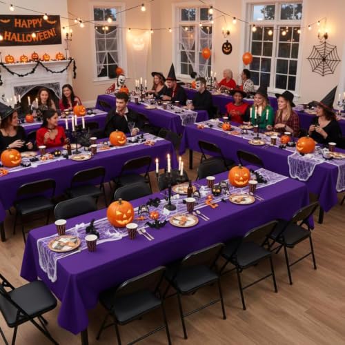 Purple Rectangle Tablecloth 8 Pack - 60x120 Inch for 8 Foot Tables