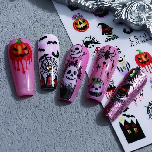 Halloween Nail Stickers & 3D Christmas Tree Nail Art Decals - Mix