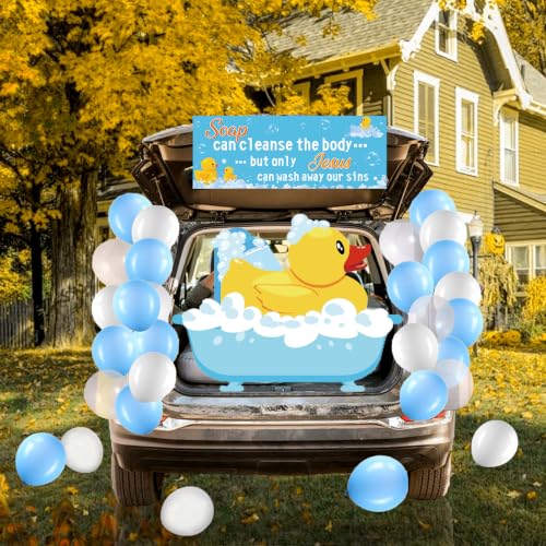 Duck Theme Trunk or Treat Car Decorations Kit with Balloons and Banners - Halloween Outdoor Garage Door Archway SUV Decor