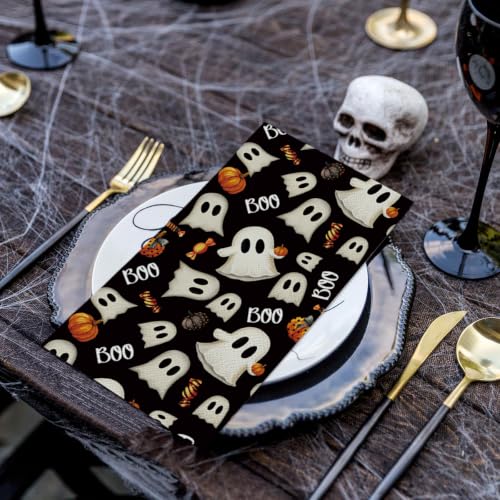 Halloween Paper Napkins 100 Pack - Horror Pumpkin Ghost Black Decor