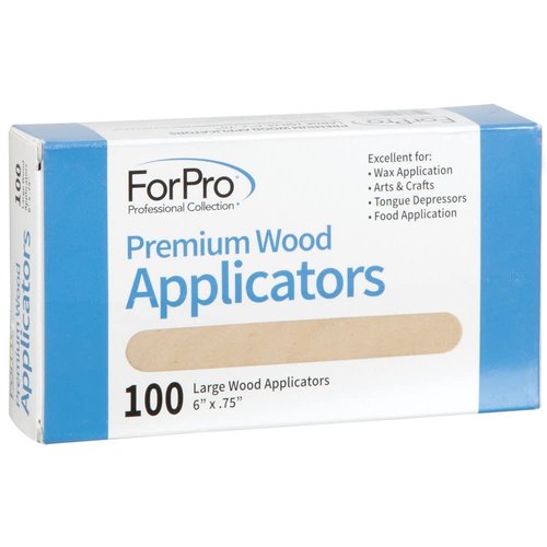 ForPro Professional Collection Premium Wood Applicators, Non-Sterile, Hair Removal Waxing Sticks, Large, 6” L x .75” W, 100-Count (Pack of 6)