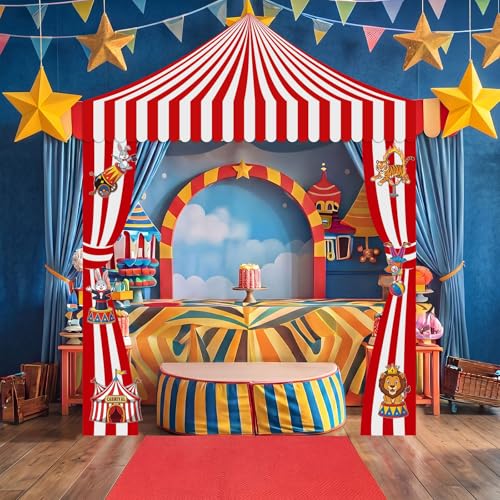 Carnival Theme Party Decorations Set - Circus Tent Entrance Banner & Accessories - Variation: Carnival Style