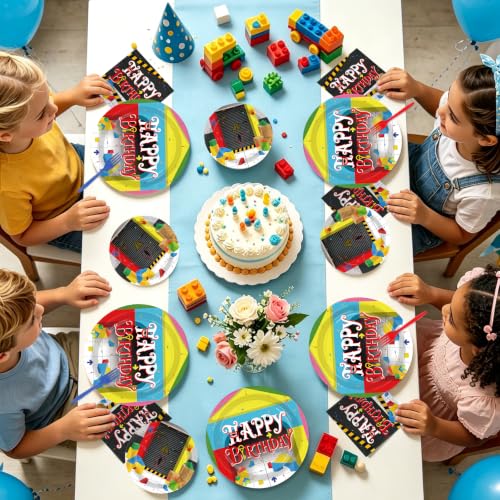 Playful Horror Cartoon Birthday Party Paper Plates Set - 96 Pieces