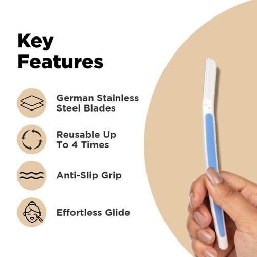 FURR Reusable Facial Razor for Women, German Blades – Pack of 3 | For Eyebrows, Upper Lip, Forehead, Chin & Sideburns | Includes Storage Sleeve