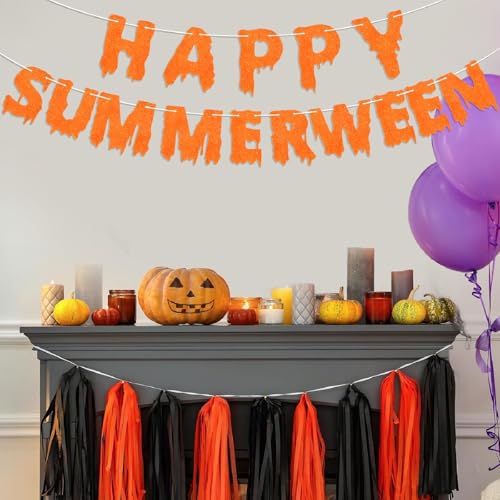 Summerween Banner Party Decorations - Spooky Halloween Celebration Banner