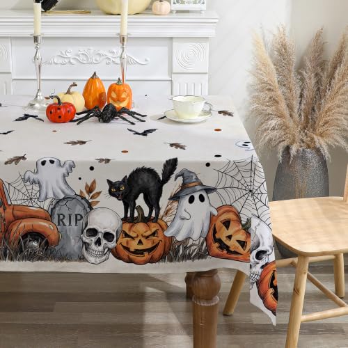 Halloween Square Tablecloth 52x52 Inches with Spooky Truck Design - Halloween Table Decor