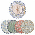 Pack of 4 15-Inch Round Cotton Placemat Sets - Assorted Floral Designs