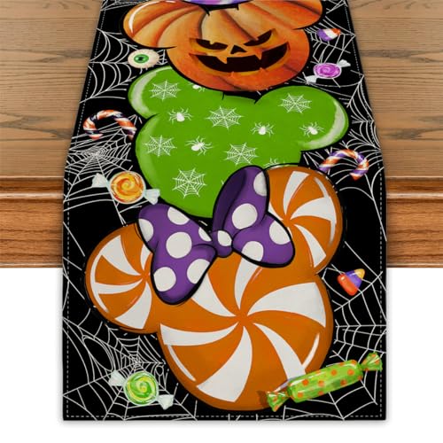 Halloween Table Runner 13 x 72 Inch Spooky Home Party Decor - Linen Fabric