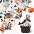 Edible Halloween Cake Toppers - Vibrant Wafer Paper Decorations, 72 Pieces