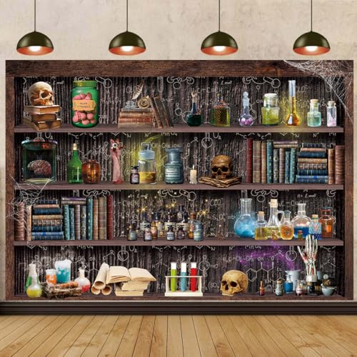 7x5FT Halloween Mad Scientist Laboratory Backdrop - Spooky Science Theme Vinyl Photo Wall