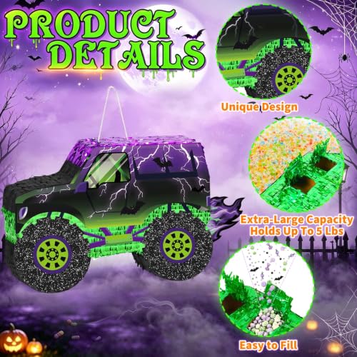 Large Monster Truck Piñata - 27.6 Inch Birthday Party Decor for Kids