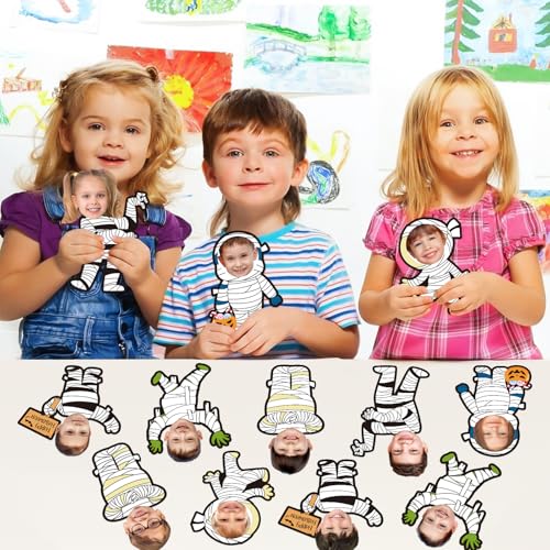 White Mummy Halloween Bulletin Board Cutouts with Photo Space - 36 Pack