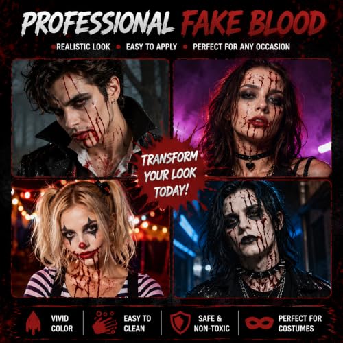 Gallon Fake Blood for Halloween & Special Effects - Realistic Hollywood SFX Makeup Liquid