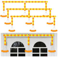 Artificial Marigold Garland for Diwali & Wedding Decor - Orange Yellow 3 Pack, 4.92 Feet Long