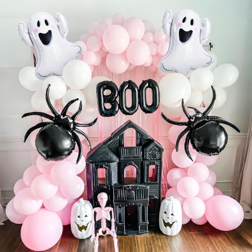 Halloween Balloons Set - 6 Large Ghost & Spider Foil Decorations for Parties
