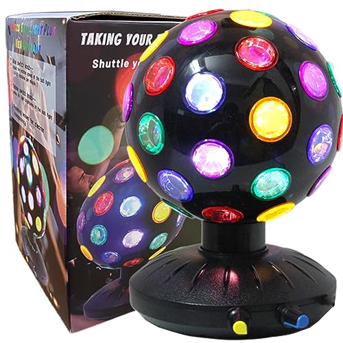 6 Inch Rotating Disco Ball Light with Adjustable Brightness and Speed - Party, DJ, Club Decor