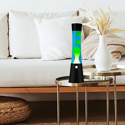 Vanful Liquid Motion Lamp with Black Base - Blue & Yellow Wax, 16 Inch Night Light, Kids & Adults Decor - Variation of Blue Yellow-1