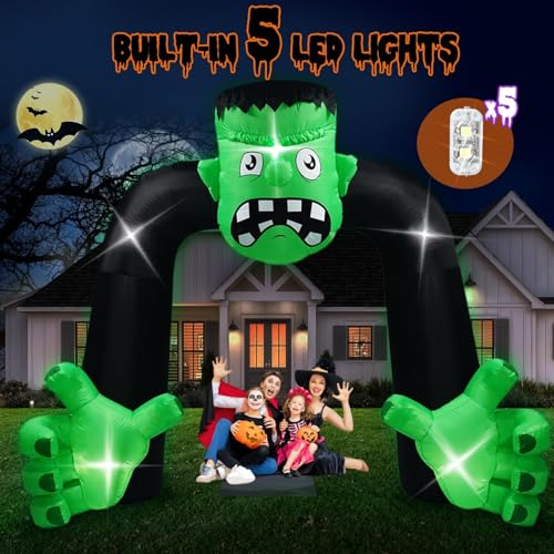 9FT Halloween Inflatable Frankenstein Archway Outdoor Decoration with LED Lights