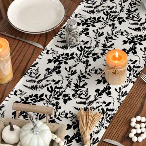 13x72 Inch Fall Table Runner - Black Polyester Home Decor
