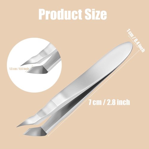 2 Pack Mini Cuticle Cutter, Small Cuticle Trimmer for Manicure and Pedicure, Professional Nail Kit Cuticle Nippers Portable Hangnail Clippers Remover Tweezers for Man Woman, Silver