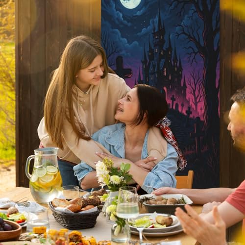 Halloween Ghost Pattern Door Cover Banner Decoration - One Size
