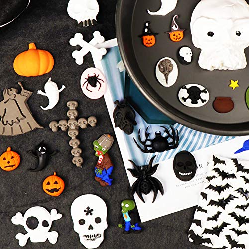 Halloween Skull Spider Bat Ghost Silicone Fondant Mold - White