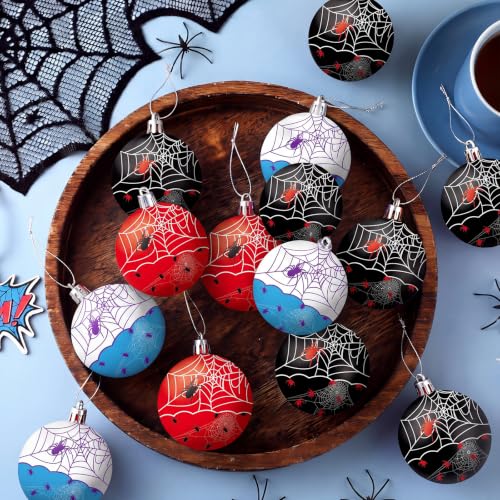 Cute Spider Ball Ornaments 24PCS 2.4in Shatterproof Hanging Decor - Unbreakable Halloween or Holiday Decorations
