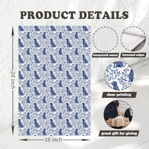 Black Labrador Kitchen Towels - Decorative Hand Towels for Kitchen & Bathroom - 16x24 Inch