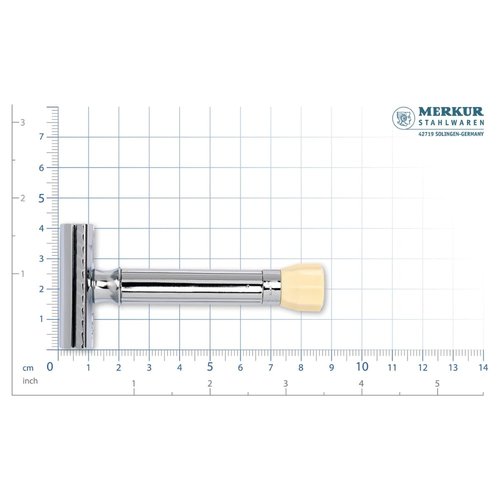 MERKUR 570 Shaving Set with 500C Adjustable Safety Razor, Short Handle, 10 Super Platinum Double Edge Blades & Protective Case, Precision Germany Design