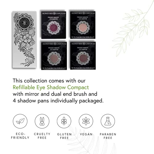 Refillable Eye Shadow Palette - 4 Shades Amethyst Glow Vegan Makeup