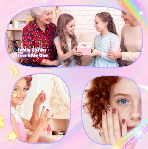 Kids Short Square False Nails - Full Cover Press-On Tips, Clear, 10 Sizes with Variation: Clear Short Square Kids Nail Tips