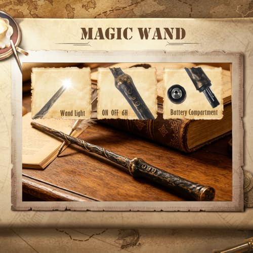 Halloween Flameless Floating Candles Set with Wand Remote & Witch Hats