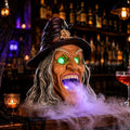 Halloween Witch Mist Maker with Glowing Eyes and Fog Effect - Yellow Witch Mist Variation