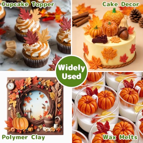 Fall Thanksgiving Fondant Molds - Pink 6-Piece Harvest Set for Cake Decorating
