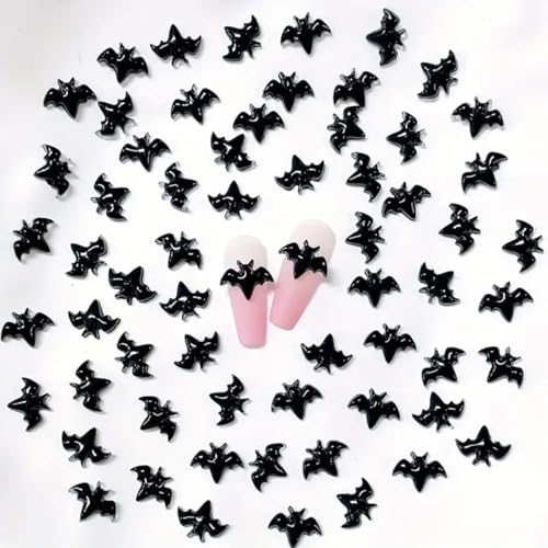 Halloween Nail Charms 3D Bat Rhinestones Set - Nail Art Decorations for Acrylic Nails - Variation Nail Charms 06
