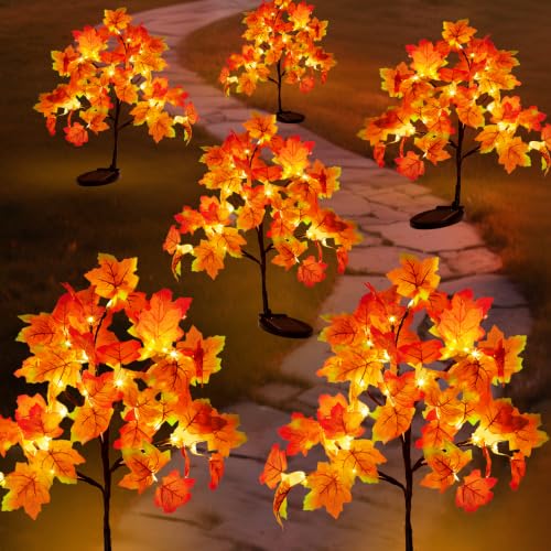 Outdoor Solar Maple Tree Lights Set - 8 Lighting Modes, Waterproof Fall Decor, 40 LEDs