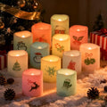 Color Changing Flameless Votive Candles Set - 12 Pack Christmas Decor - Battery Operated