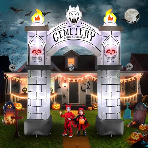 Kalolary 10FT Cemetery Halloween Inflatable Archway - Spooky Haunted Yard Decor