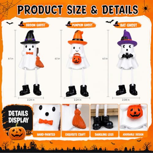 Halloween Ghost Decorations Set - Dangling Legs with Accessories, 3 Pcs - Variation: Halloween-Ghost