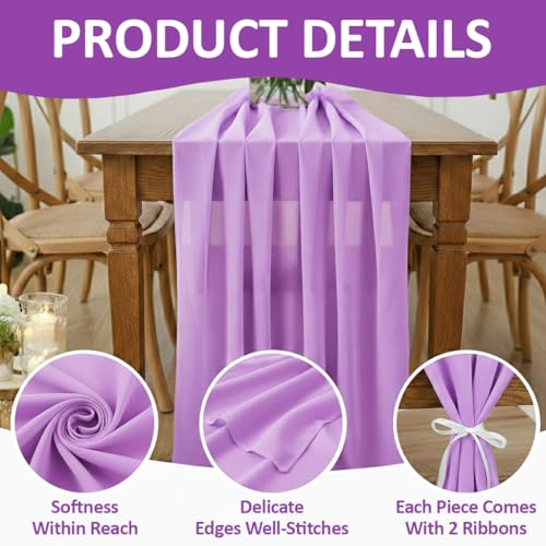 10ft Chiffon Table Runner Pack of 2 - Orchid Romantic Rustic Wedding Decor Variation of THIS listing