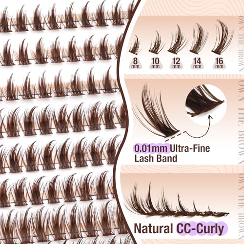 Fairy Flutter Brown Eyelash Clusters - Spiky Wispy DIY Lash Pack 8-16mm